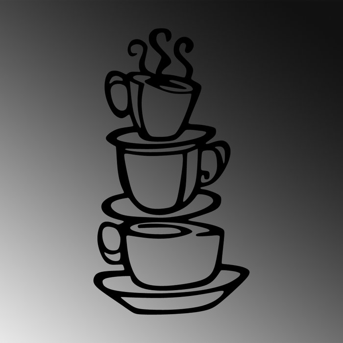 Wallity Coffee Accesorio decorativo de pared de metal Negro Wallity Coffee Accesorio decorativo de pared de metal Negro